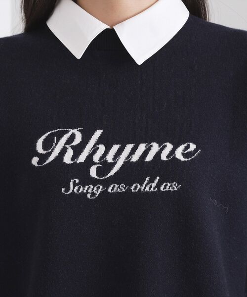 OPAQUE.CLIP(オペークドットクリップ)の「襟付きロゴジャカードニット【洗濯機OK】(ニット/セーター・レディース・グリーン/ネイビー/グレー・00)」の4枚目の写真