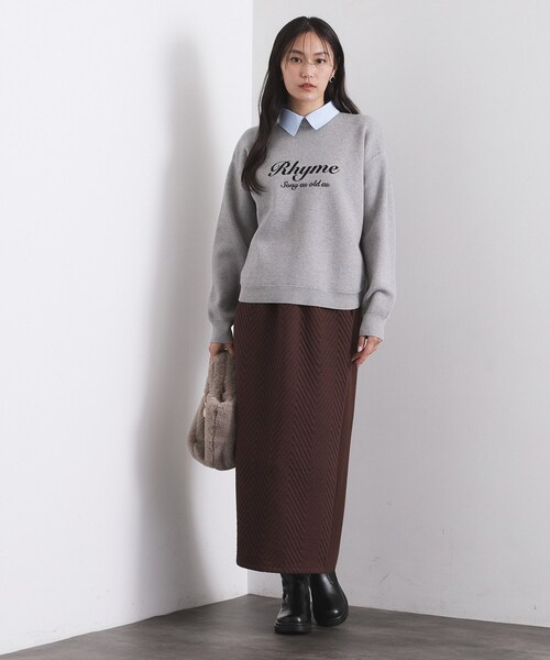 OPAQUE.CLIP(オペークドットクリップ)の「襟付きロゴジャカードニット【洗濯機OK】(ニット/セーター・レディース・グリーン/ネイビー/グレー・00)」の7枚目の写真