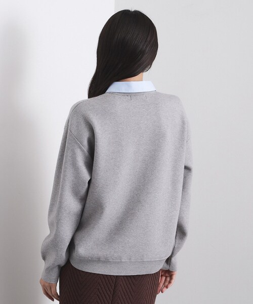 OPAQUE.CLIP(オペークドットクリップ)の「襟付きロゴジャカードニット【洗濯機OK】(ニット/セーター・レディース・グリーン/ネイビー/グレー・00)」の14枚目の写真