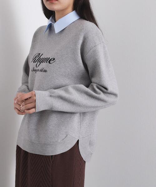 OPAQUE.CLIP(オペークドットクリップ)の「襟付きロゴジャカードニット【洗濯機OK】(ニット/セーター・レディース・グリーン/ネイビー/グレー・00)」の16枚目の写真