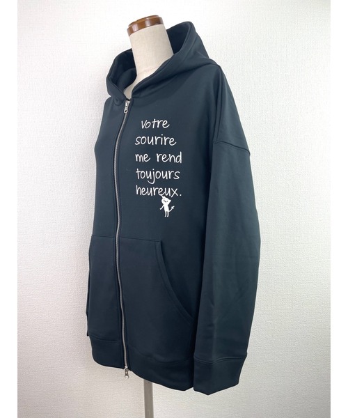 Rydia（リディア）の「裏起毛コビニャーゆるパーカー（パーカー・レディース・ブラック・M）」の3枚目の写真