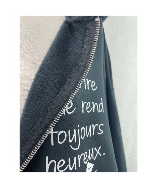 Rydia（リディア）の「裏起毛コビニャーゆるパーカー（パーカー・レディース・ブラック・M）」の7枚目の写真