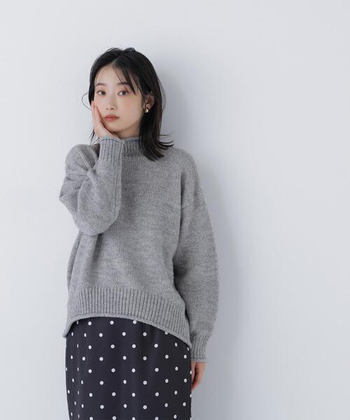 NATURAL BEAUTY BASIC（ナチュラルビューティーベーシック）の「◇ロールネックニットプルオーバー（ニット/セーター・レディース・ラベンダー/グレー/オフホワイト・FREE）」の7枚目の写真