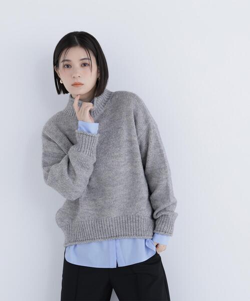 NATURAL BEAUTY BASIC（ナチュラルビューティーベーシック）の「◇ロールネックニットプルオーバー（ニット/セーター・レディース・ラベンダー/グレー/オフホワイト・FREE）」の12枚目の写真