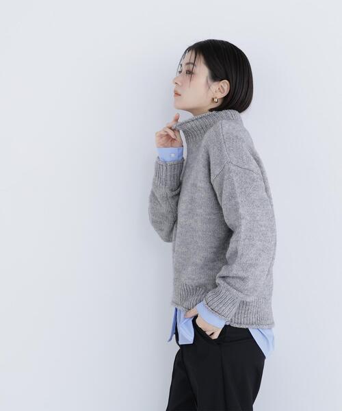 NATURAL BEAUTY BASIC（ナチュラルビューティーベーシック）の「◇ロールネックニットプルオーバー（ニット/セーター・レディース・ラベンダー/グレー/オフホワイト・FREE）」の14枚目の写真