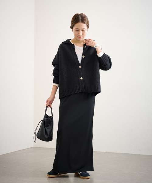 FRAMeWORK（フレームワーク）の「≪追加≫メタルボタン衿付きカーディガン（カーディガン/ボレロ・レディース・ブラウン/ホワイト/ブラック・FREE）」の4枚目の写真