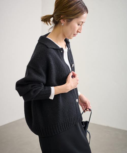 ≪追加≫メタルボタン衿付きカーディガン（カーディガン/ボレロ