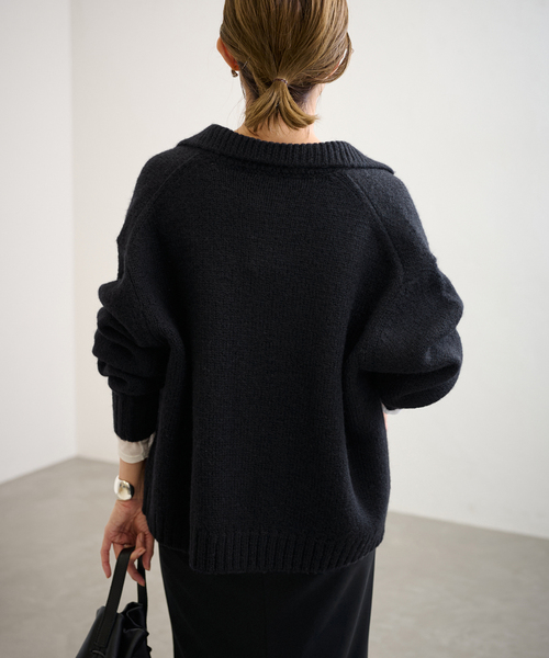 FRAMeWORK（フレームワーク）の「≪追加≫メタルボタン衿付きカーディガン（カーディガン/ボレロ・レディース・ブラウン/ホワイト/ブラック・FREE）」の10枚目の写真