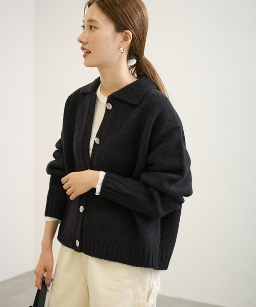 FRAMeWORK（フレームワーク）の「≪追加≫メタルボタン衿付きカーディガン（カーディガン/ボレロ・レディース・ブラウン/ホワイト/ブラック・FREE）」の22枚目の写真