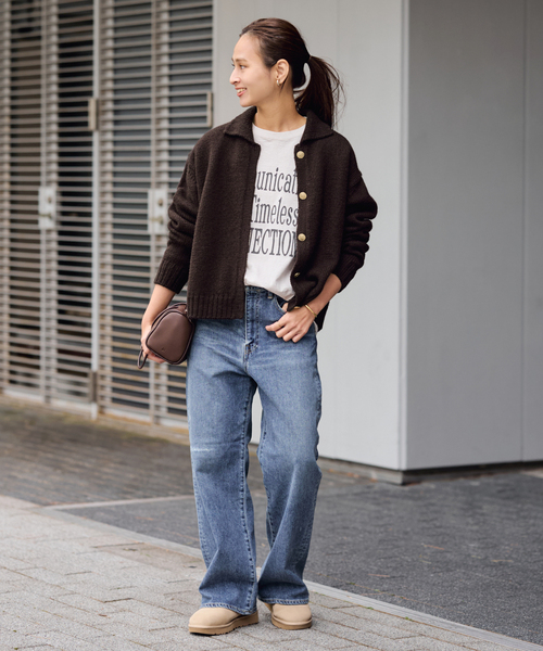 【未使用・タグ付】メタルボタン衿付きカーディガン/ブラック 未使用・タグ付】メタルボタン衿付きカーディガン/ブラック - メルカリ