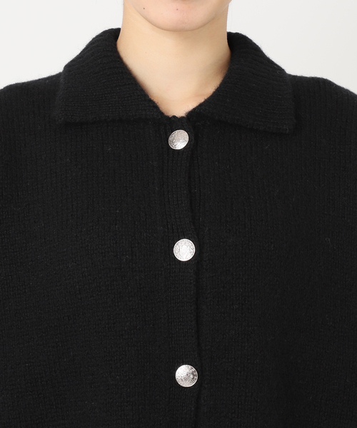 【未使用・タグ付】メタルボタン衿付きカーディガン/ブラック FRAMeWORK｜≪追加≫メタルボタン衿付きカーディガン | Rakuten