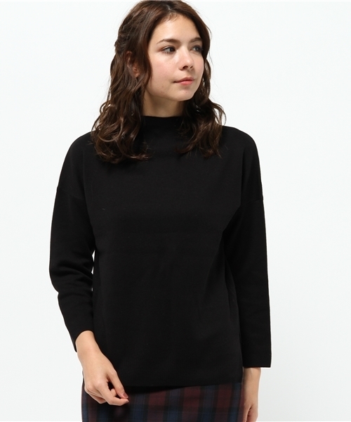 Omekashi（オメカシ）の「【Omekashi】ミラノリブボトルネック（ニット/セーター・レディース・ブラック/キャメル/オフホワイト/グレー・ﾌﾘ-）」の3枚目の写真