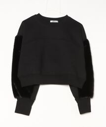 DIP IN CHOCOLATE（ディップインチョコレート）の「袖ファー切替プルオーバー【DIP IN CHOCOLATE】（スウェット・レディース）」