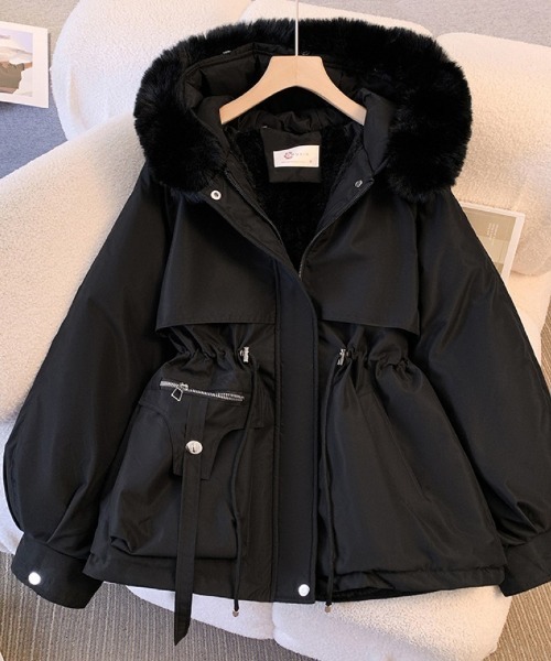 セール】フェイクファーフード付き エコダウンジャケット（ダウン