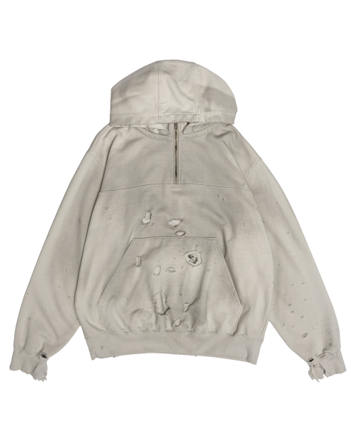 BORO HOODIE — серое худи в стиле боро