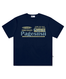 ヴィンテージブランクプリント半袖Tシャツネイビー