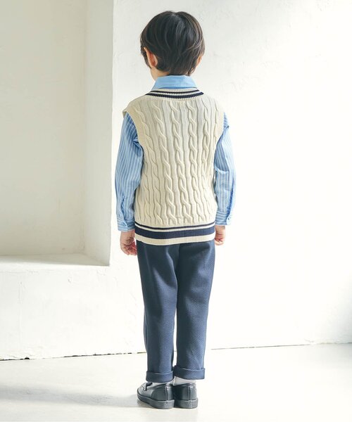 apres les cours(アプレレクール)の「ラインニットベスト(ベスト・キッズ・アイボリー・130/120/110/100/90)」の3枚目の写真