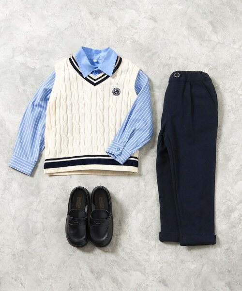 apres les cours(アプレレクール)の「ラインニットベスト(ベスト・キッズ・アイボリー・130/120/110/100/90)」の6枚目の写真