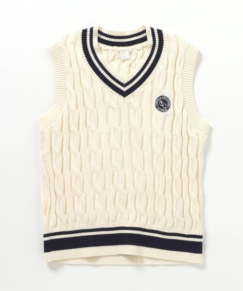 apres les cours(アプレレクール)の「ラインニットベスト(ベスト・キッズ・アイボリー・130/120/110/100/90)」の8枚目の写真