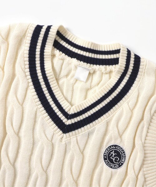 apres les cours(アプレレクール)の「ラインニットベスト(ベスト・キッズ・アイボリー・130/120/110/100/90)」の10枚目の写真