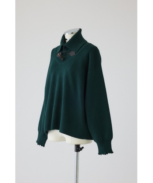 RIM.ARK/バックロングニットトップス/グリーン RIM.ARK（リムアーク）の「Shaggy v neck knit tops シャギー