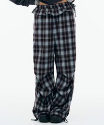 TUOMIO（トゥオミオ）の「FRILL LAYERED CHECK PANTS [BLUE]（その他パンツ）」
