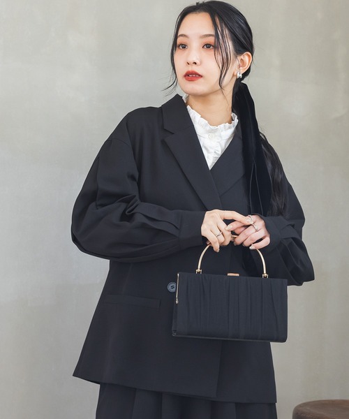 n'OrLABEL(ノアールレーベル)の「【セットアップ対応】『袖タックテーラードジャケット』(テーラードジャケット・レディース・ブラック/グレー・1/2)」の18枚目の写真