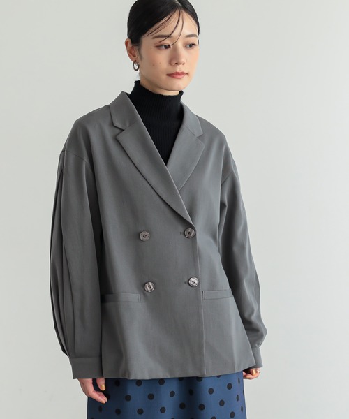 n'OrLABEL(ノアールレーベル)の「【セットアップ対応】『袖タックテーラードジャケット』(テーラードジャケット・レディース・ブラック/グレー・1/2)」の3枚目の写真