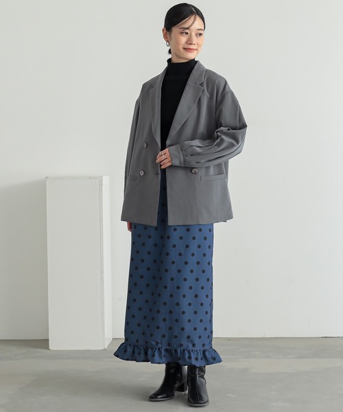 n'OrLABEL(ノアールレーベル)の「【セットアップ対応】『袖タックテーラードジャケット』(テーラードジャケット・レディース・ブラック/グレー・1/2)」の4枚目の写真