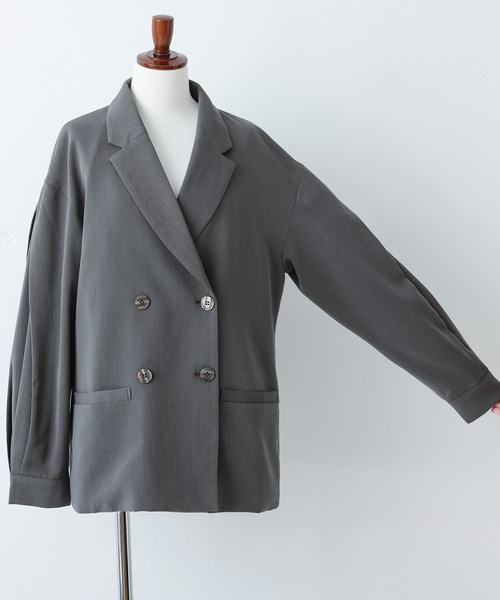 n'OrLABEL(ノアールレーベル)の「【セットアップ対応】『袖タックテーラードジャケット』(テーラードジャケット・レディース・ブラック/グレー・1/2)」の19枚目の写真