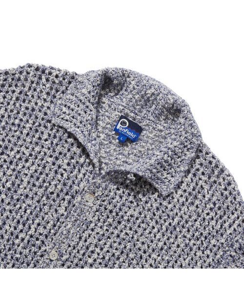 PENFIELD(ペンフィールド)の「DOPPIO BOUCLE KNIT HALF SHIRT_FQ2WR48U(ニット/セーター・メンズ・ネイビー・LARGE/MEDIUM)」の3枚目の写真