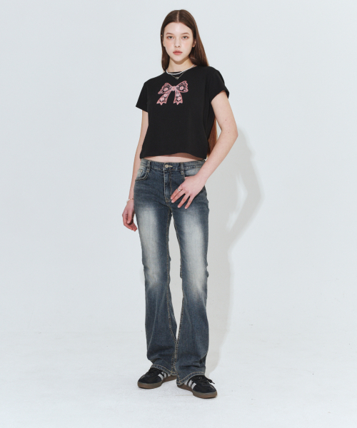 DAMISH(ダミシュ)の「ペイズリーリボンTシャツ_ブラック(Tシャツ/カットソー・レディース・ブラック・SMALL/MEDIUM)」の2枚目の写真
