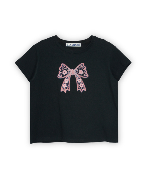 DAMISH(ダミシュ)の「ペイズリーリボンTシャツ_ブラック(Tシャツ/カットソー・レディース・ブラック・SMALL/MEDIUM)」の3枚目の写真