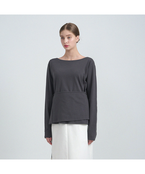 MICANE(ミケーネ)の「レミラップストリングT(Tシャツ/カットソー・レディース・ブラック/チャコール・X-LARGE/SMALL/MEDIUM/LARGE)」の2枚目の写真