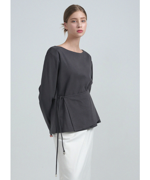 MICANE(ミケーネ)の「レミラップストリングT(Tシャツ/カットソー・レディース・ブラック/チャコール・X-LARGE/SMALL/MEDIUM/LARGE)」の12枚目の写真