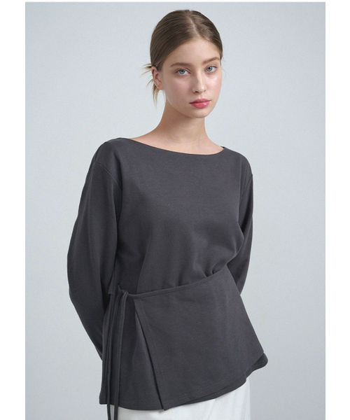 MICANE(ミケーネ)の「レミラップストリングT(Tシャツ/カットソー・レディース・ブラック/チャコール・X-LARGE/SMALL/MEDIUM/LARGE)」の13枚目の写真