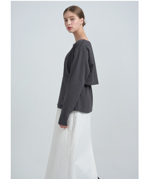 MICANE(ミケーネ)の「レミラップストリングT(Tシャツ/カットソー・レディース・ブラック/チャコール・X-LARGE/SMALL/MEDIUM/LARGE)」の14枚目の写真