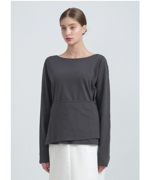 MICANE(ミケーネ)の「レミラップストリングT(Tシャツ/カットソー・レディース・ブラック/チャコール・X-LARGE/SMALL/MEDIUM/LARGE)」の6枚目の写真