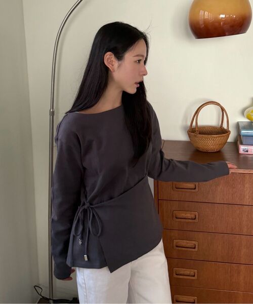 MICANE(ミケーネ)の「レミラップストリングT(Tシャツ/カットソー・レディース・ブラック/チャコール・X-LARGE/SMALL/MEDIUM/LARGE)」の4枚目の写真