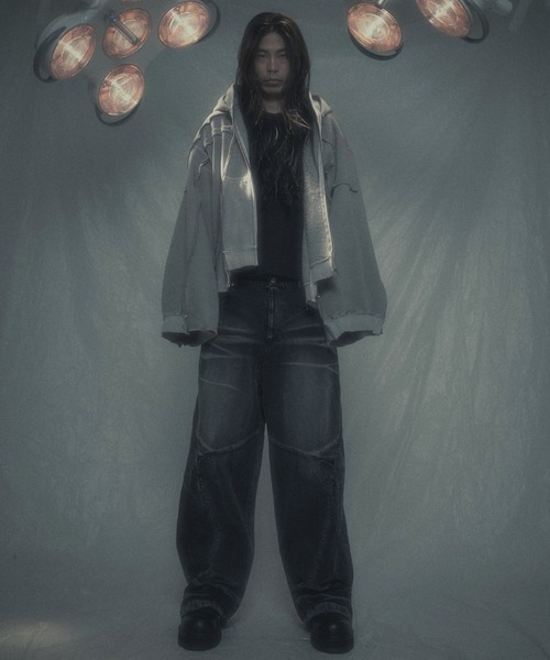 SURGERY（サージェリー）の「【SURGERY】surgery remake pigment hood jacket / 【サージェリー】サージェリーリメイクピグメントフードジャケット（パーカー・メンズ・ブラウン/グレー/チャコール・ONE SIZE）」の4枚目の写真