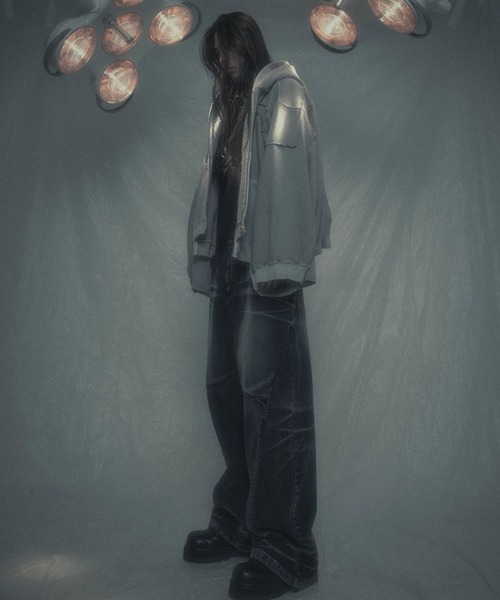 SURGERY（サージェリー）の「【SURGERY】surgery remake pigment hood jacket / 【サージェリー】サージェリーリメイクピグメントフードジャケット（パーカー・メンズ・ブラウン/グレー/チャコール・ONE SIZE）」の5枚目の写真