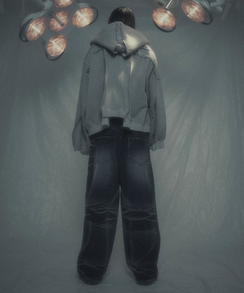 SURGERY（サージェリー）の「【SURGERY】surgery remake pigment hood jacket / 【サージェリー】サージェリーリメイクピグメントフードジャケット（パーカー・メンズ・ブラウン/グレー/チャコール・ONE SIZE）」の6枚目の写真