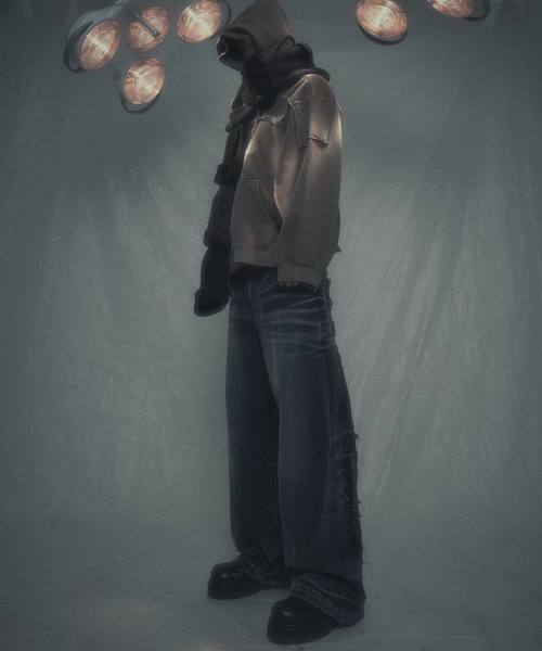 SURGERY（サージェリー）の「【SURGERY】surgery remake pigment hood jacket / 【サージェリー】サージェリーリメイクピグメントフードジャケット（パーカー・メンズ・ブラウン/グレー/チャコール・ONE SIZE）」の12枚目の写真