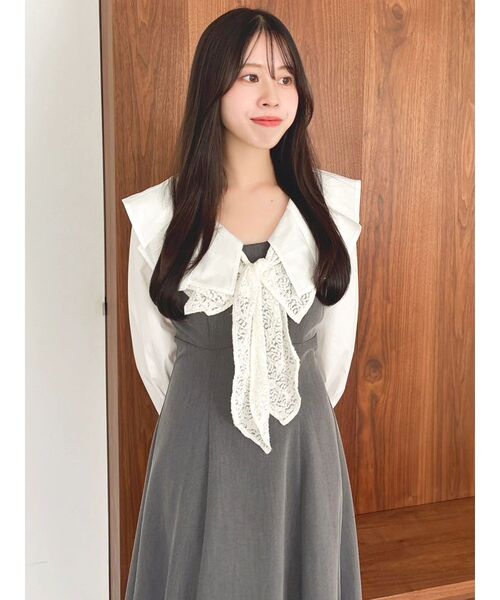 dazzlin(ダズリン)の「スカーフリボンフレアワンピース(ワンピース・レディース・ベージュ/グレー・MEDIUM/SMALL)」の19枚目の写真