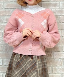 axes femme POETIQUE | レイヤード風アーガイルニット(ニット/セーター)