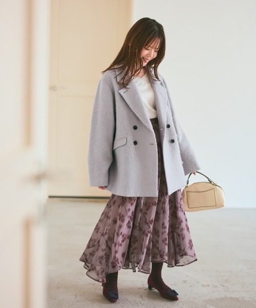 COHINA(コヒナ)の「アルパカシャギーダブルコート 【低身長・小柄女性】(その他アウター・レディース・ベージュ/グレー・ONE SIZE)」の6枚目の写真