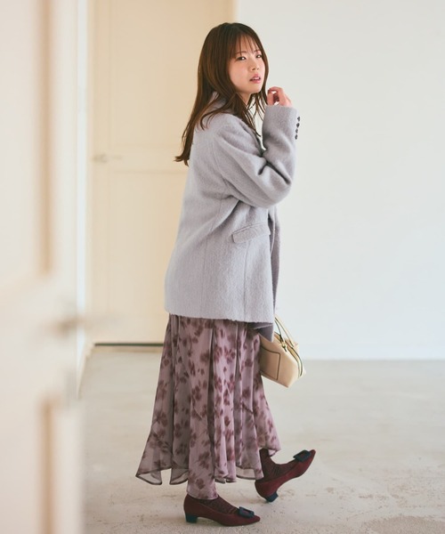 COHINA(コヒナ)の「アルパカシャギーダブルコート 【低身長・小柄女性】(その他アウター・レディース・ベージュ/グレー・ONE SIZE)」の7枚目の写真