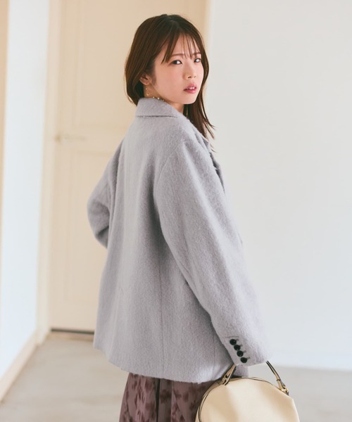 COHINA(コヒナ)の「アルパカシャギーダブルコート 【低身長・小柄女性】(その他アウター・レディース・ベージュ/グレー・ONE SIZE)」の4枚目の写真