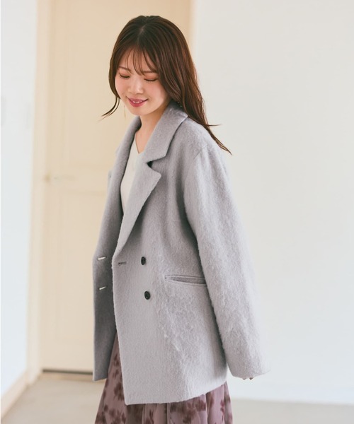 COHINA(コヒナ)の「アルパカシャギーダブルコート 【低身長・小柄女性】(その他アウター・レディース・ベージュ/グレー・ONE SIZE)」の3枚目の写真