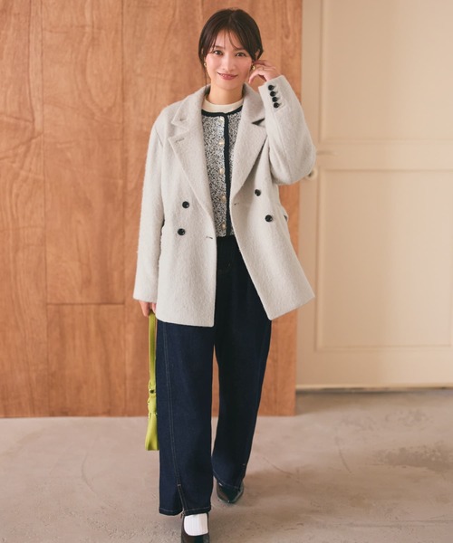 COHINA(コヒナ)の「アルパカシャギーダブルコート 【低身長・小柄女性】(その他アウター・レディース・ベージュ/グレー・ONE SIZE)」の9枚目の写真